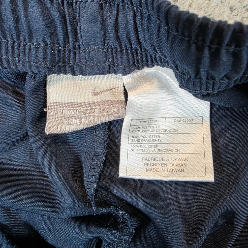 Nike Track Pants Mens Medium Navy Blue White Side Stripe Vintage Windbreaker Y2K - Picture 4 of 10